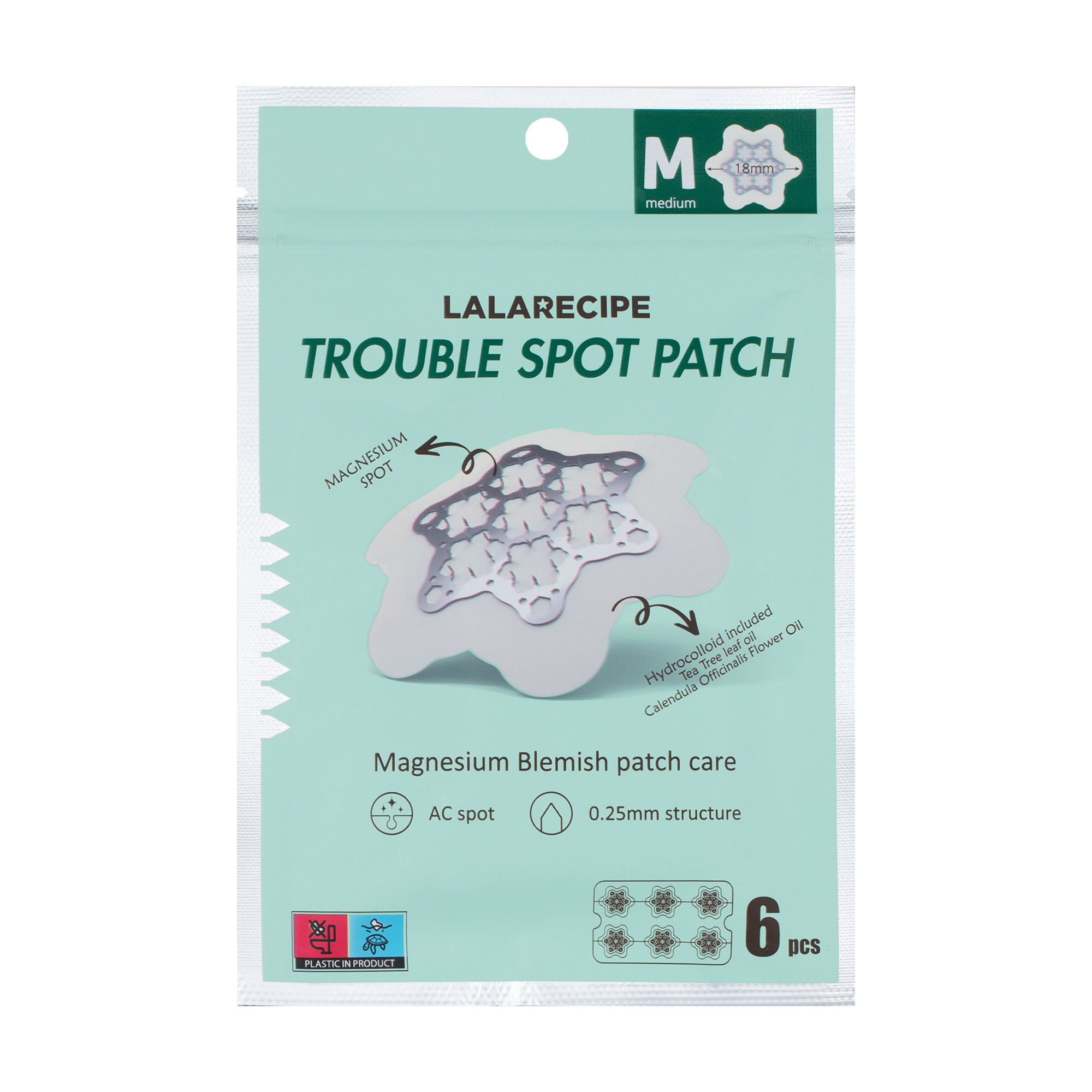 Гідроколоїдні патчі від прищів Lalarecipe Trouble Spot Patch M, 6 шт