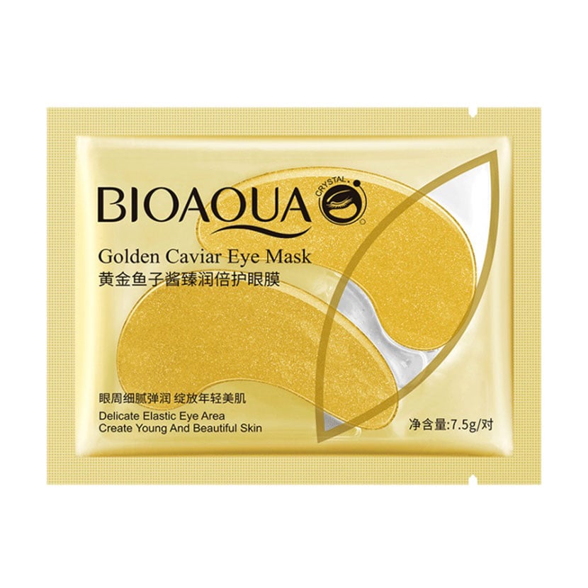 Зволожувальні та розгладжувальні патчі під очі Bioaqua Golden Caviar Eye Mask з золотом та ікрою, 7.5 г